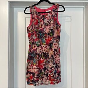 BB Dakota Multi Color Floral Scoop Neck Dress